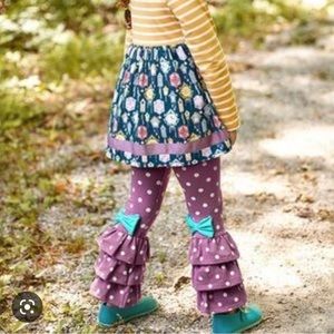 Matilda Jane Size 8 Purple Polka Dot Ruffle Pants